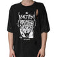 Black Graphic Print Cotton Crew Neck T-shirt