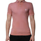 Pink Cotton Crown Collared Polo T-shirt