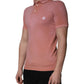 Pink Cotton Crown Collared Polo T-shirt