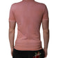 Pink Cotton Crown Collared Polo T-shirt