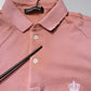 Pink Cotton Crown Collared Polo T-shirt