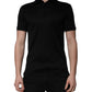 Black Cotton Collared Polo T-shirt