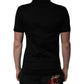 Black Cotton Collared Polo T-shirt