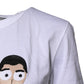 White #DGFamily Cotton Crew Neck T-shirt