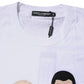 White #DGFamily Cotton Crew Neck T-shirt