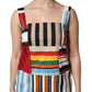 Multicolor Cotton Stripe Sleeveless Dress