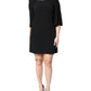 Black Crystal Embellished Round Neck Mini Dress