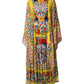 Multicolour Carretto Print Kaftan Twill Dress