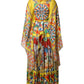 Multicolour Carretto Print Kaftan Twill Dress