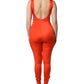 Orange Sleeveless Bodycon Jumpsuit Dress