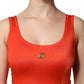 Orange Sleeveless Bodycon Jumpsuit Dress