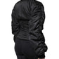 Black Nylon Full Zip Bustier Corset Jacket