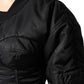 Black Nylon Full Zip Bustier Corset Jacket