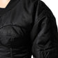 Black Nylon Full Zip Bustier Corset Jacket