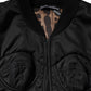 Black Nylon Full Zip Bustier Corset Jacket