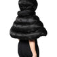 Black Padded Puffer Hooded Full Zip Cropped Jacket