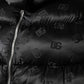 Black Padded Puffer Hooded Full Zip Cropped Jacket