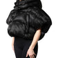 Black Padded Puffer Hooded Full Zip Cropped Jacket