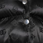 Black Padded Puffer Hooded Full Zip Cropped Jacket
