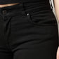 Black Cotton Mid Waisted Skinny Denim Jeans