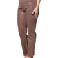 Brown Cotton High Waist Tapered Denim Jeans