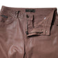 Brown Cotton High Waist Tapered Denim Jeans