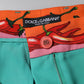 Green Silk Printed Straight Pants