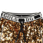 Metallic Gold DG Logo Sequined Jogger Pants
