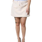 Off White Faux Fur High Waisted Mini Skirt