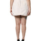 Off White Faux Fur High Waisted Mini Skirt