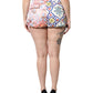 Multicolor Cotton Patchwork Hot Pants Shorts