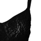 Black Lace Branded Elastic Lingerie Bodysuit Underwear