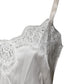Top White Satin Lace Tank Lingerie Underwear