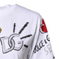 White Short-Sleeved Printed Jersey T-shirt