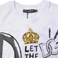 White Short-Sleeved Printed Jersey T-shirt