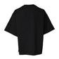 Black Printed Cotton Crew Neck Tee T-shirt