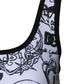 White Graffiti Print Logo Band Sports Bra Top