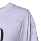 White Print Lace-Up Cotton Crew Neck T-shirt
