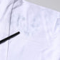 White Print Lace-Up Cotton Crew Neck T-shirt