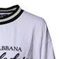 White Cotton DG Fashion Crew Neck Tee T-shirt