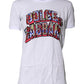 White Cotton Logo Print Round Neck T-shirt