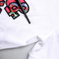 White Cotton Logo Print Round Neck T-shirt