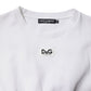 White Cotton Blend 3/4 Sleeves Blouse Top