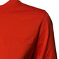 Red Floral Embroidery Cotton Crew Neck T-shirt
