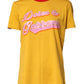Yellow Printed Cotton Short Sleeves T-shirt
