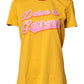 Yellow Printed Cotton Short Sleeves T-shirt