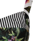 Multicolor Sweetheart Neck Patchwork Crop Top