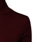 Burgundy Long Sleeves Turtleneck Slim Sweater