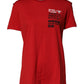 Red Cotton Round Neck Short Sleeves T-shirt