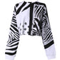 White Black Zebra Print Sweatshirt Sweater